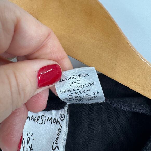 Michael Simon Lite Black Floral Embroidered Cardigan 100% Cotton L - Picture 4 of 6